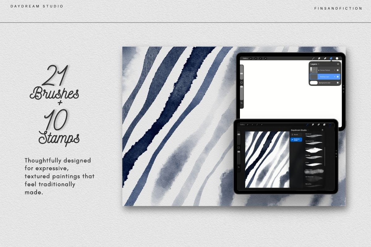 Daydream Studio Watercolor Brushes, a Brush Add-On by Fins and Fiction (Photo 2 of 12)