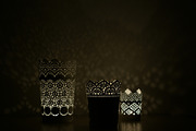 tealights in flowerpots