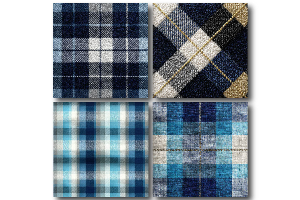 Set Tartan Color Classic Blue, a Texture Illustration by DreamPrint404 (Photo 3 of 4)