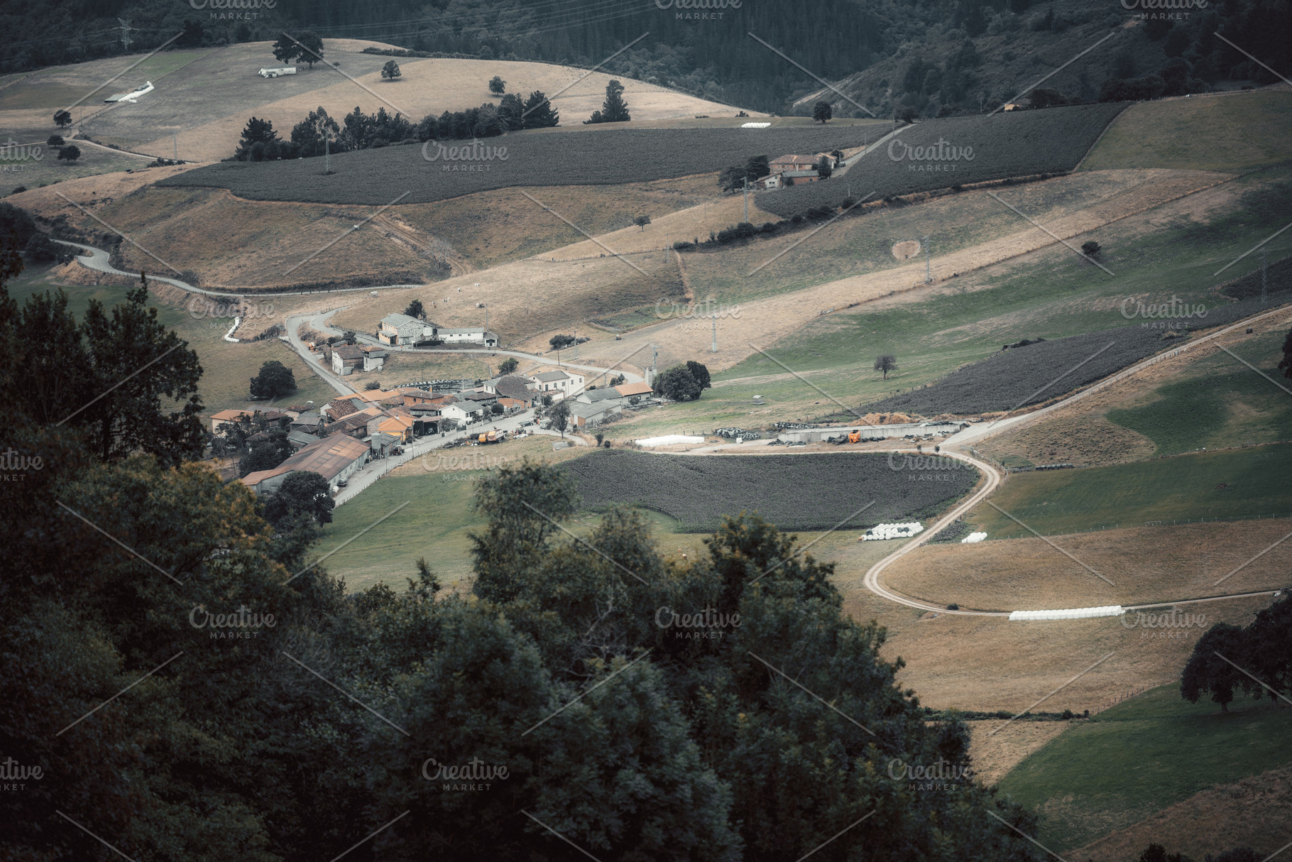 Aerial rural valley farmland, a Nature Photo by SkyNext