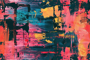 Seamless Abstract Distressed Distortion Painting Featuring Vibrant Colors Like