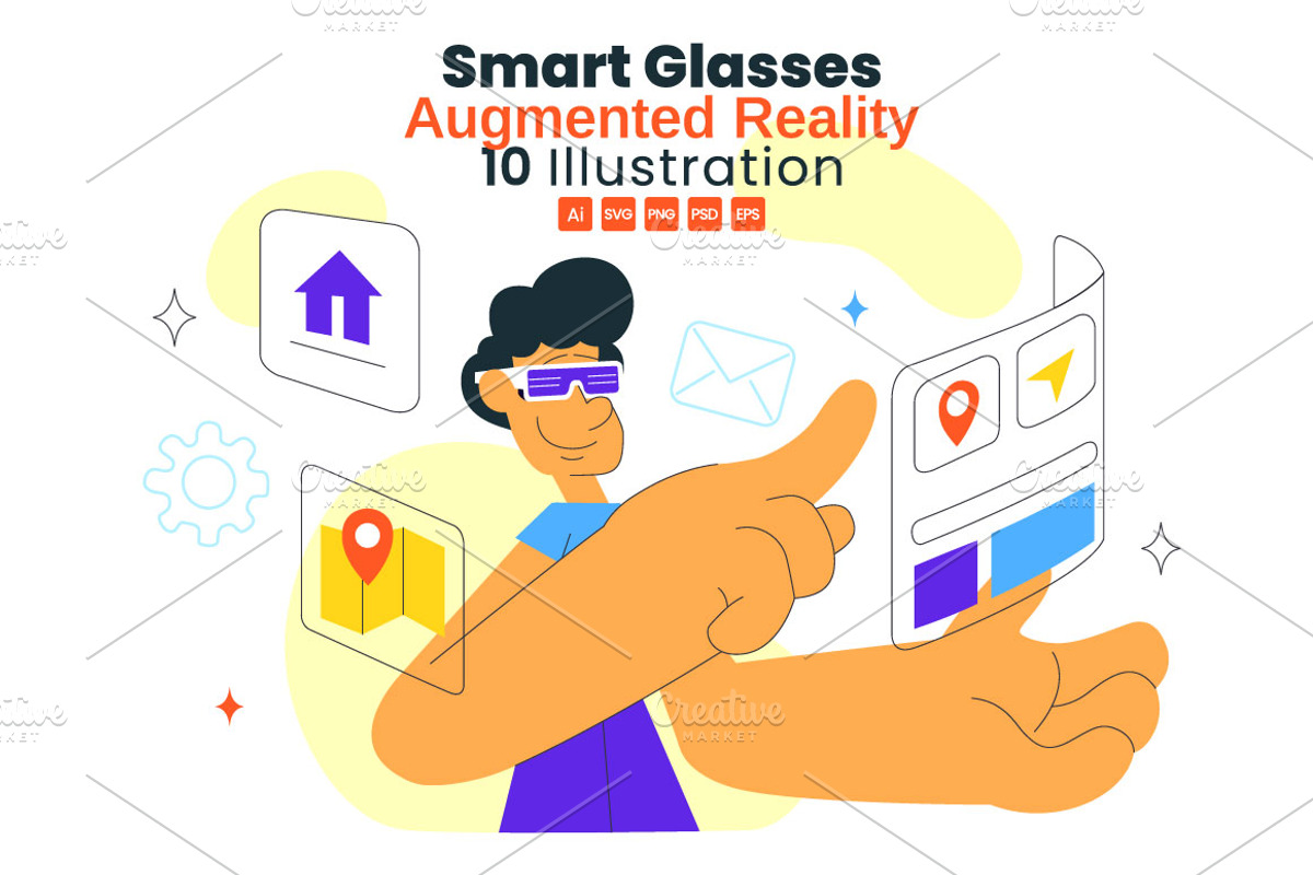 10 Smart Glasses Augmented Reality, a Technology Illustration by denayunebgt (Photo 1 of 4)