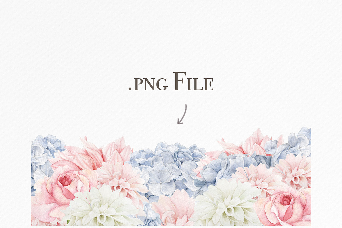 Pastel Watercolor Floral Frame, a Decorative Illustration by May • SHO (Photo 2 of 2)