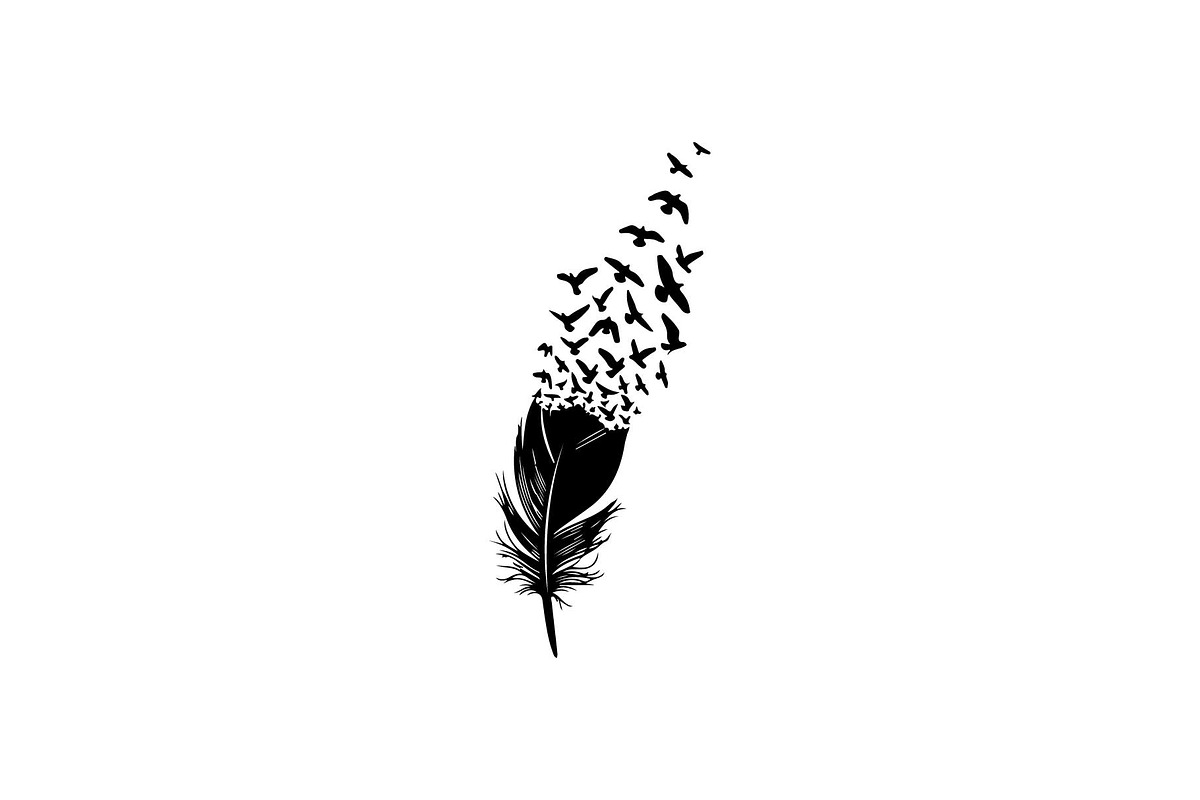 Boho Feather Silhouette Vector, an Object Graphic by jahid234 (Photo 15 of 51)
