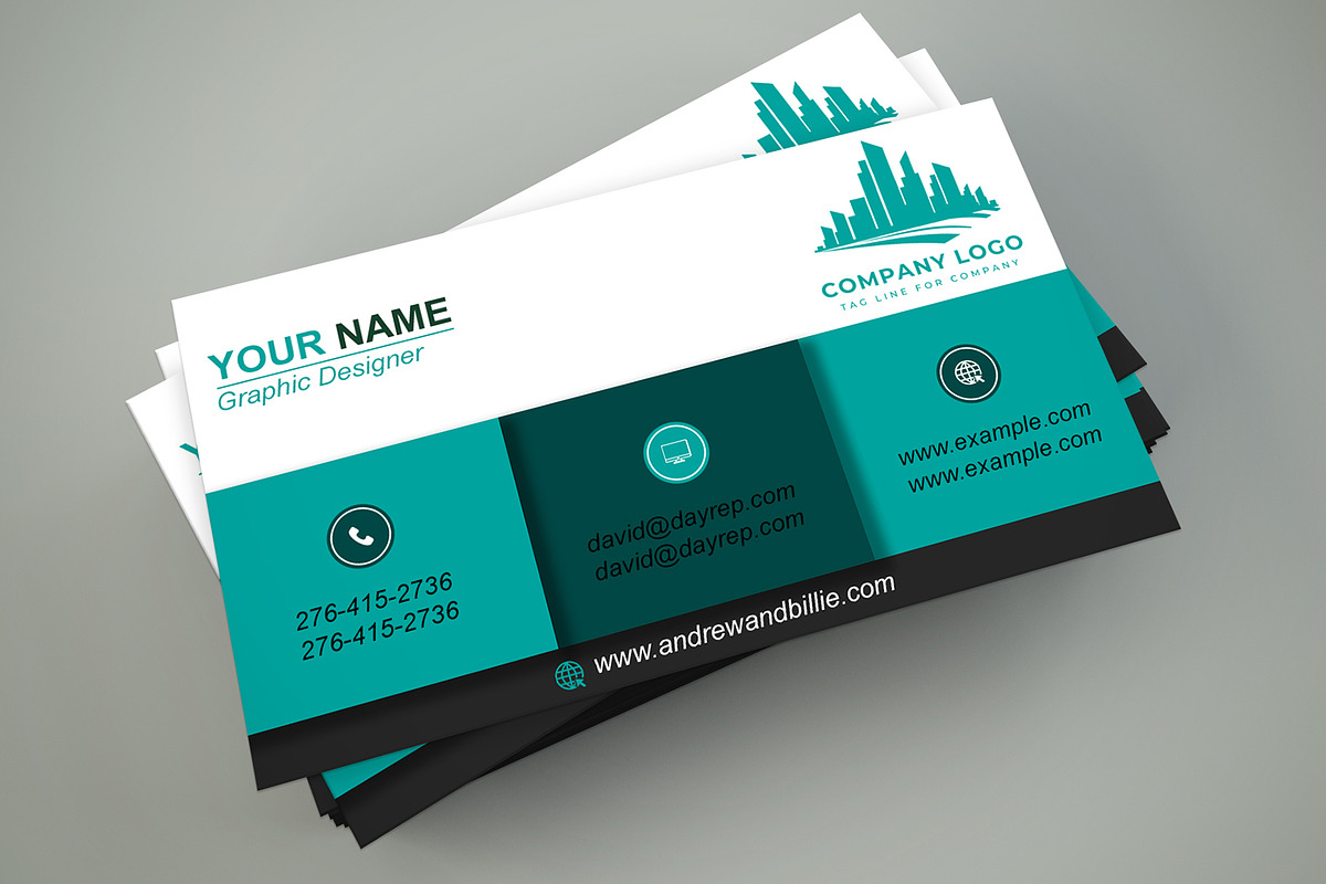 Modern, Editable PSD Cards preview 5