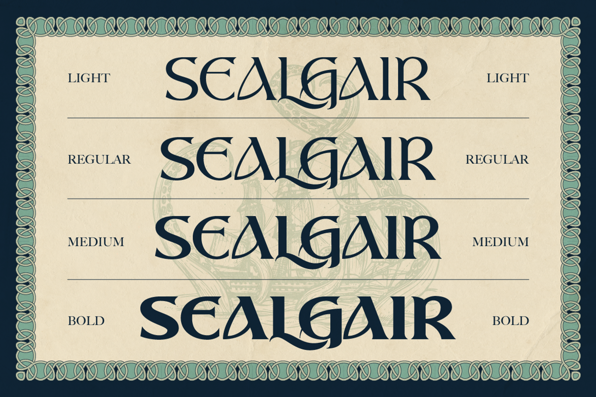 Sealgair, a Serif Font by Burntilldead (Photo 4 of 11)