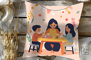 Mother & Kids Activity Clipart Set, an Object Graphic by ikarifq shop (Thumbnail 4 of 4)