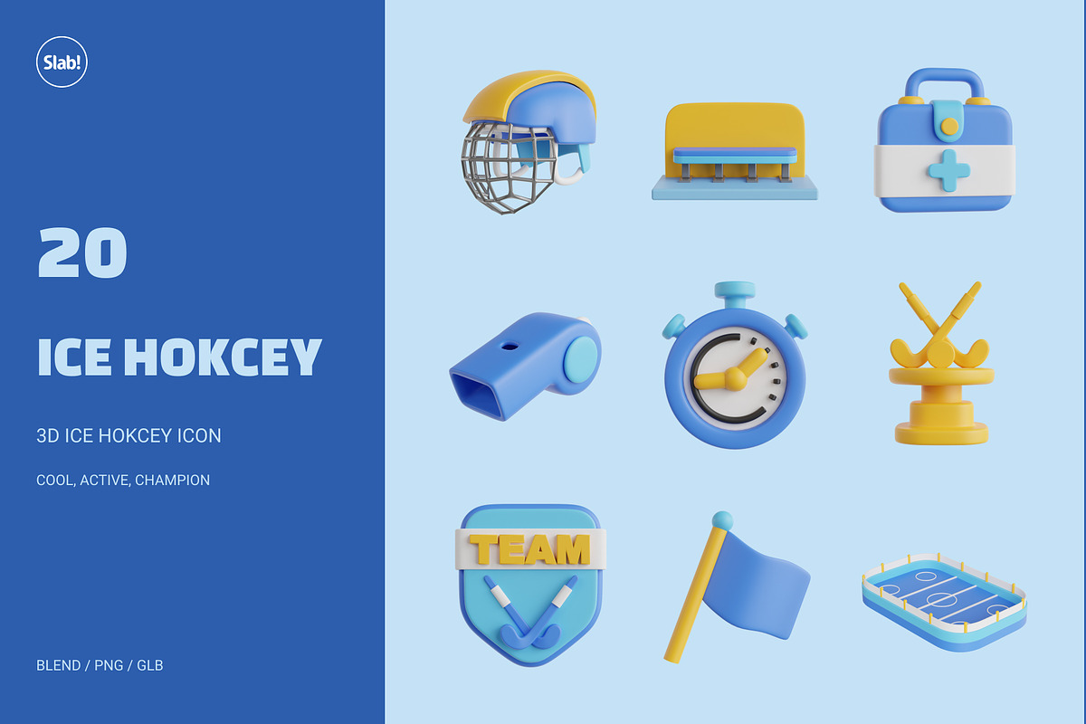 3D Ice Hockey Icon, an Object 3D Model by SLAB! Design (Photo 1 of 4)