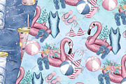 Poolside Digital Papers, a Pattern Graphic by Phantasia Design (Thumbnail 3 of 7)