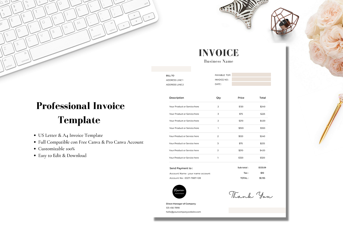 Invoice Template - Business Invoice,, a Presentation Template by Bonita Digital Design (Photo 2 of 2)