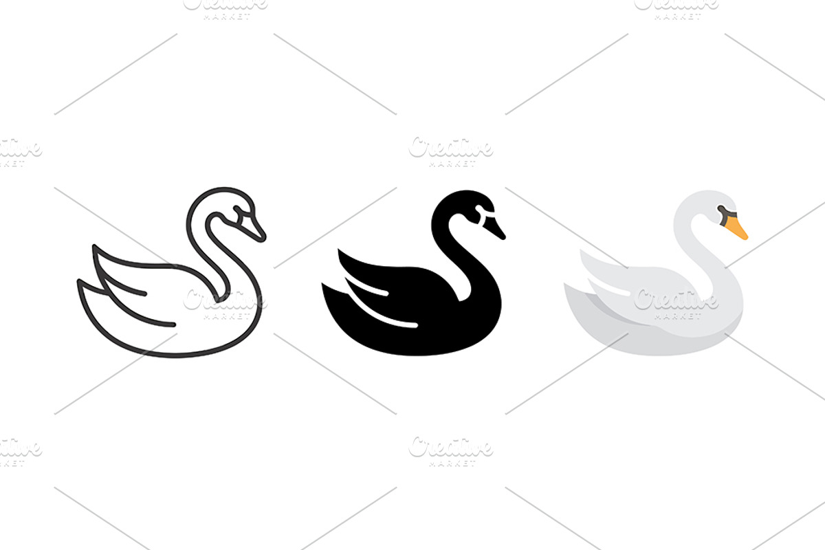 Swan Bird Vector Design, a Solid Icon by Artonix (Photo 2 of 2)