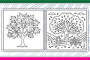 Autumn Trees Coloring Pages, an Illustration by LightExpress (Thumbnail 2 of 5)