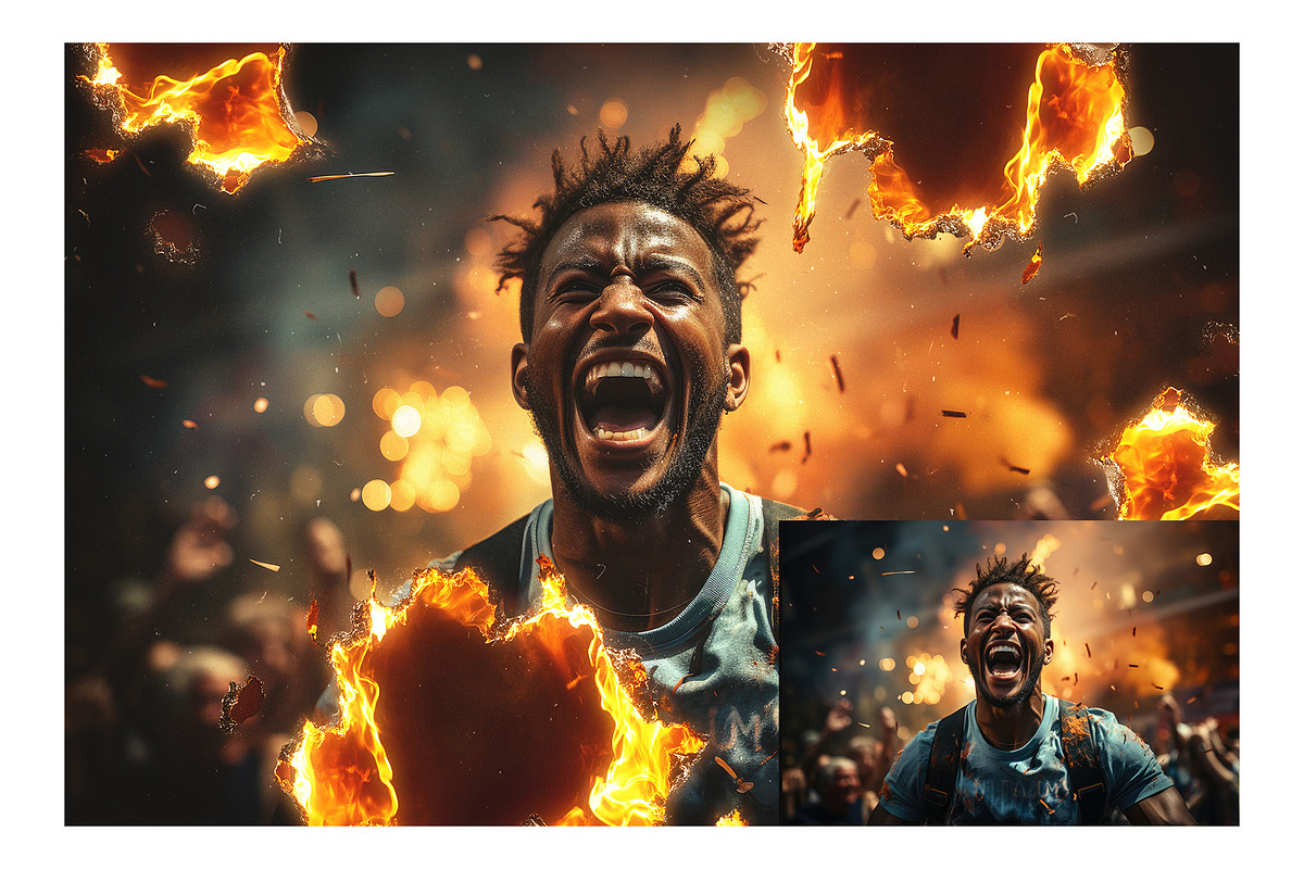 Fire Damage Photo Effect Template, a Texture Graphic by DesignerCandies