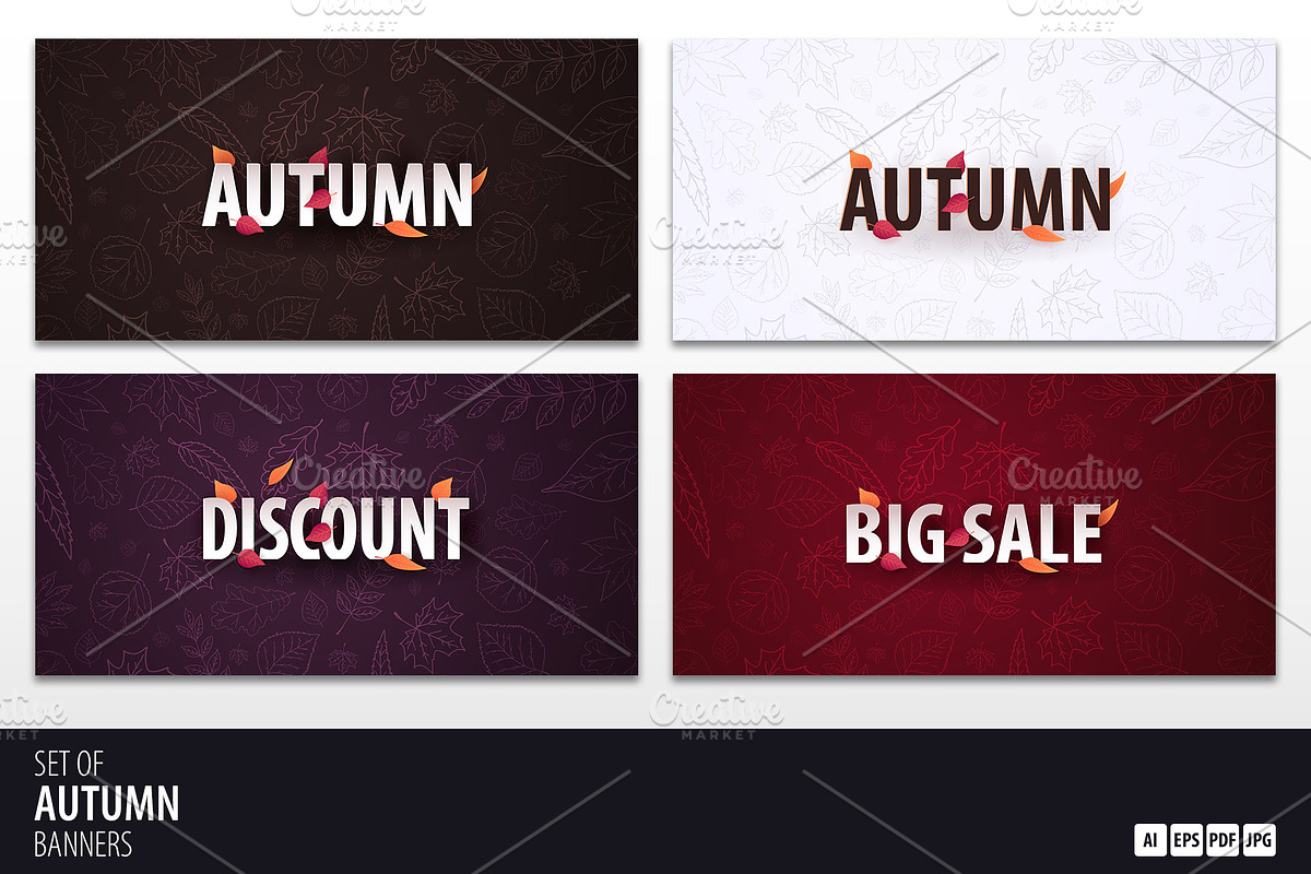 Autumn Sale banners with leaves., a Decorative Illustration by Leo Edition (Photo 1 of 3)