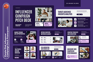 Purple Pink Influencer Campaign Deck, a Presentation Template by Sixtemp