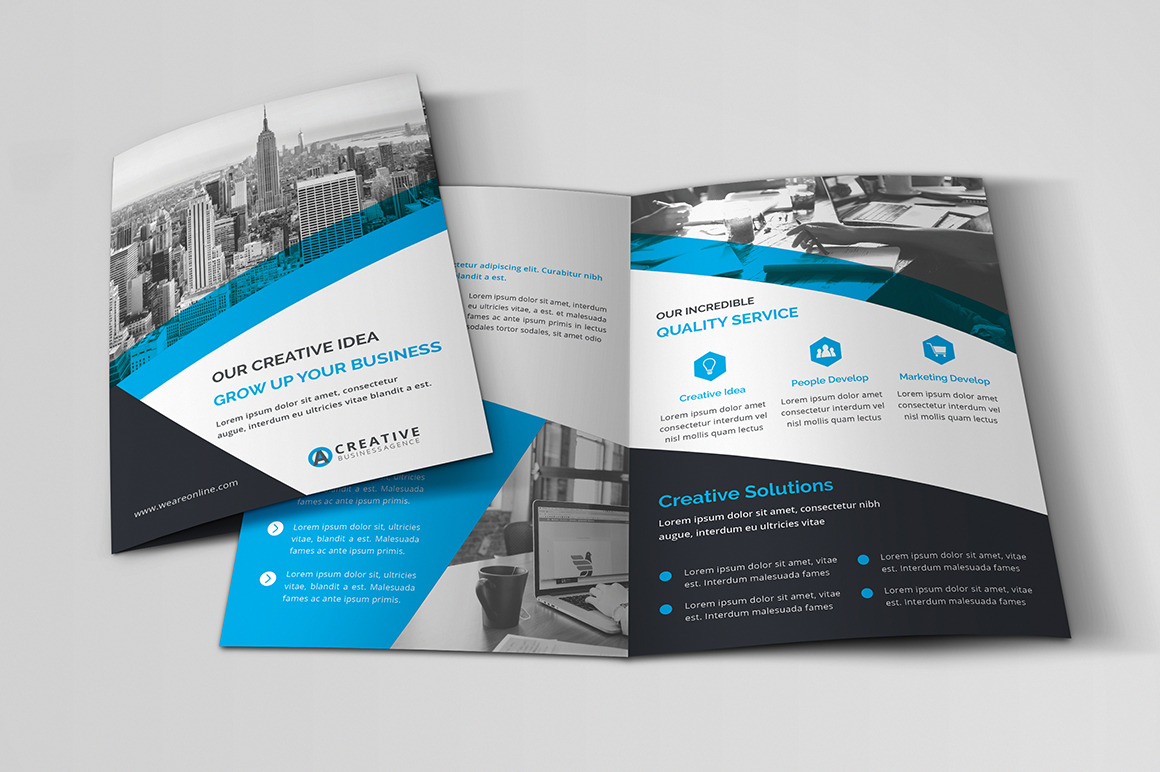 Business Bi-Fold Brochure | Brochure Templates ~ Creative Market