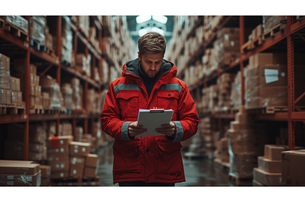 Standing behind a pallet truck, a Person Photo by ZinetroN