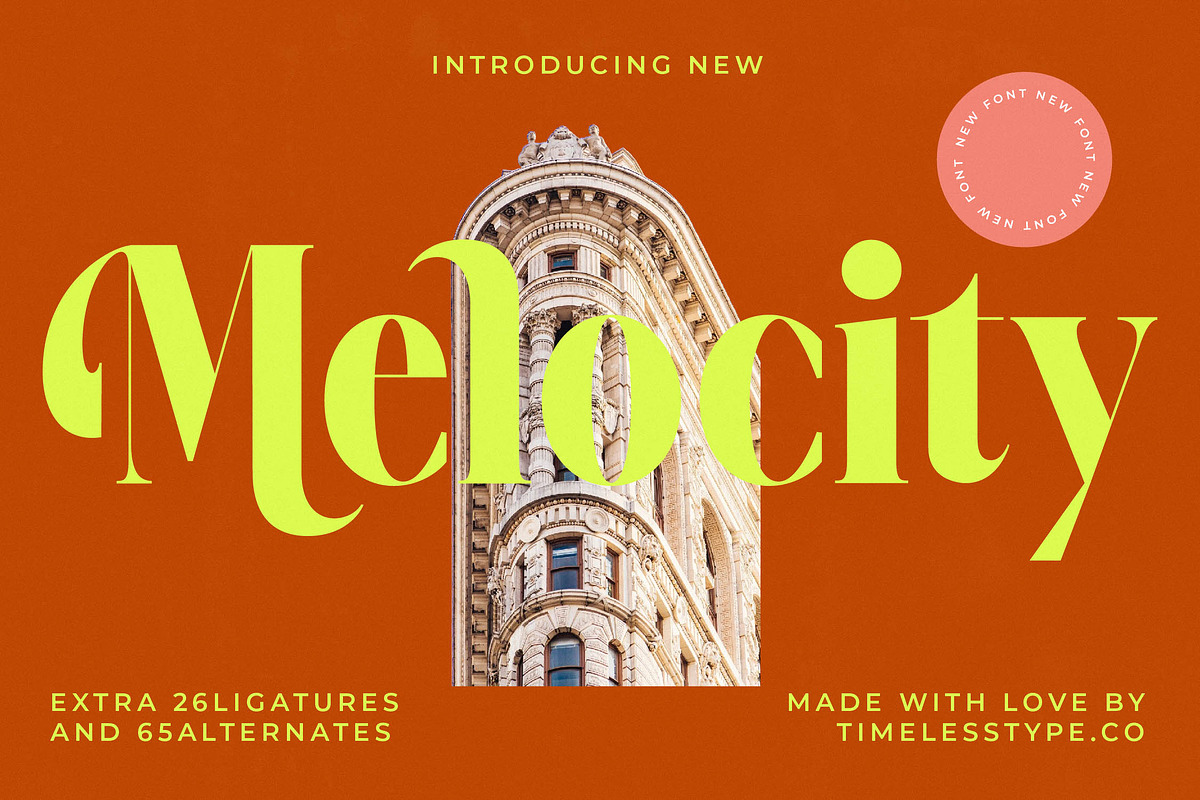 Melocity Elegant Display Serif, a Serif Font by timelesstype.co (Photo 1 of 20)