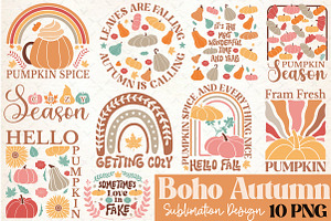 Boho Autumn Sublimation Design, an Illustration by Rose Art