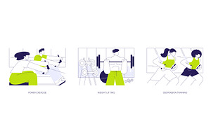 Power training isolated cartoon, a Person Illustration by Visual Generation