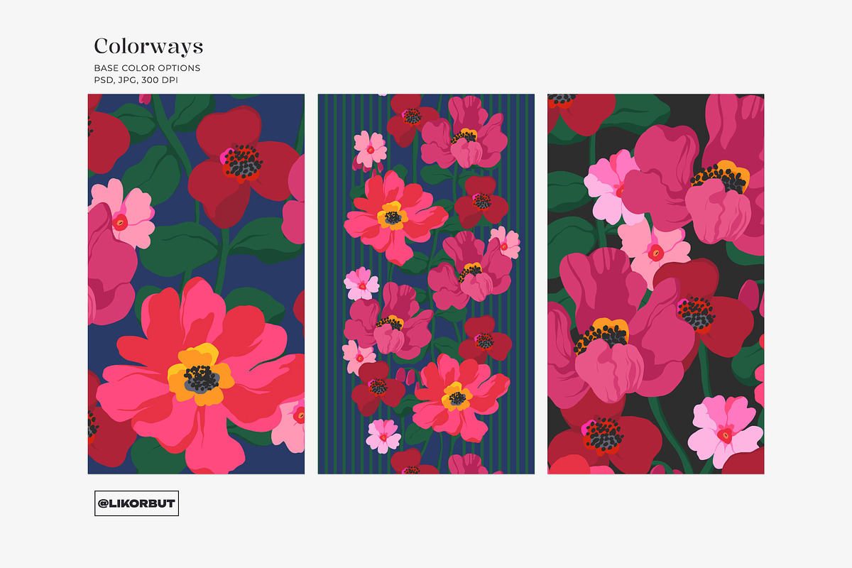 Vivid Abstract Modern Floral Pattern, a Pattern Graphic by likorbut (Photo 7 of 13)