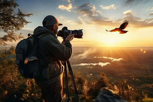 Photographer Capturing Flying Eagle, an Animal Photo by Fascinadora