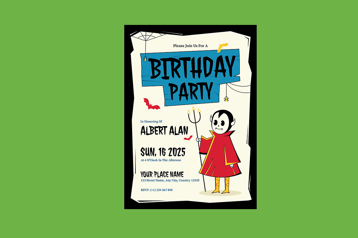 Spooky Birthday Party Invitation, an Invitation Template by Neermana (Photo 3 of 4)