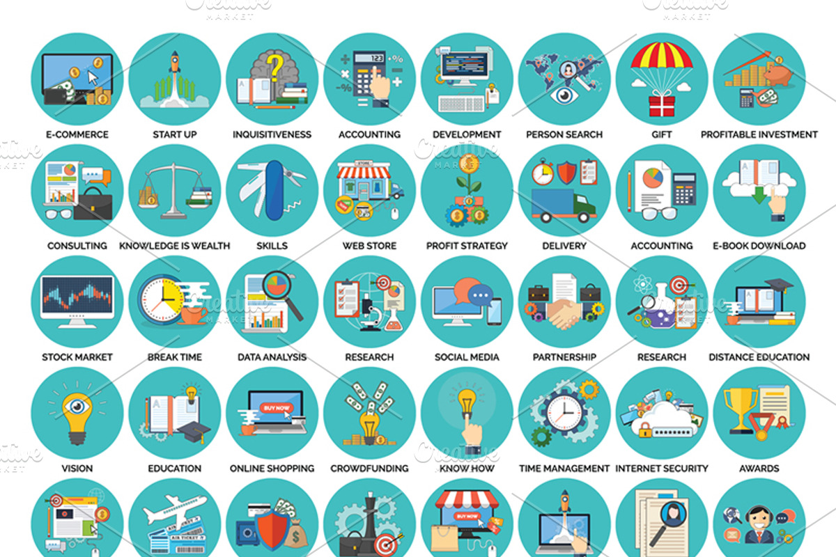 112 Advanced Flat design Concepts, an Outline Icon by sibgat (Photo 2 of 2)