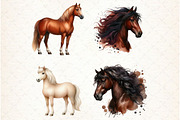 Horse Clipart Bundle, an Illustration by Libby Wishes (Thumbnail 4 of 5)