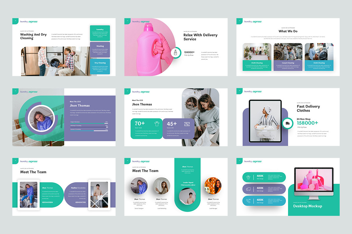 Laundry Express Google Slides, a Presentation Template by Stock Shape (Photo 3 of 4)