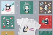 Cute Penguin Clipart & Winter Cards, an Animal Illustration by danceyourlife (Thumbnail 10 of 12)