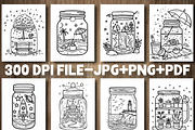 Beautiful Life in Jar Coloring Pages, an Animal Illustration by Design Station (Thumbnail 3 of 4)