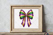 Mardi Gras Bow Sublimation PNG, an Illustration by Creative Art (Thumbnail 4 of 6)