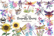 Dragonfly and Flowers Sublimation, an Illustration by CreationArt (Thumbnail 1 of 5)