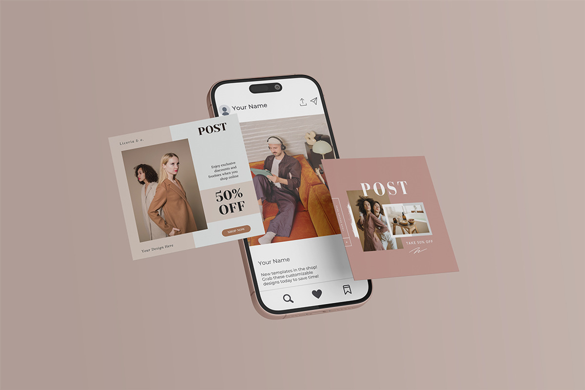 Social Media Post Mockup, an iPhone Mockup by Design Source_ (Photo 2 of 4)