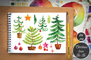 Christmas trees and decorations
