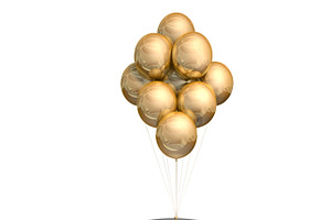 Stand by table with golden ballons