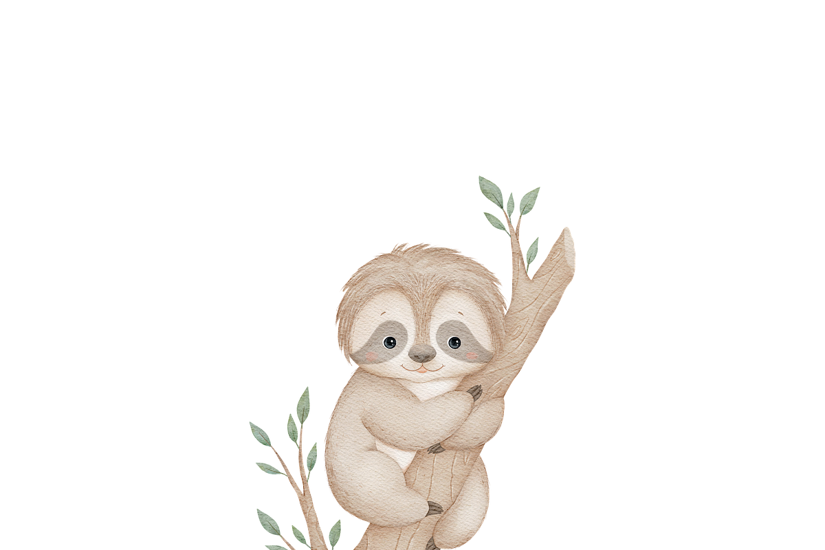 Baby Sloth – Patterns & Clipart, a Pattern Graphic by tetiartline (Photo 7 of 7)