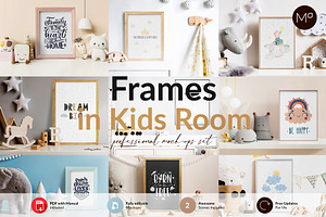 Frames In Kids Room Mock-ups Set