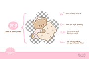 Bedtime Routine Cute Bear Clipart, an Animal Illustration by Blumensdiary (Thumbnail 3 of 6)
