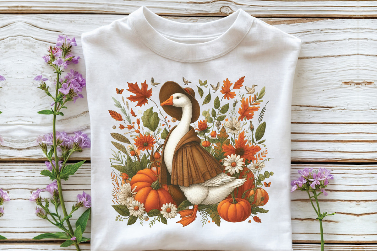 Halloween Silly Goose Floral Boho, an Illustration by CraftArtStudio (Photo 2 of 4)