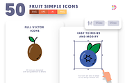 50 Fruit Simple Icons, an Outline Icon by Dighital (Thumbnail 7 of 10)
