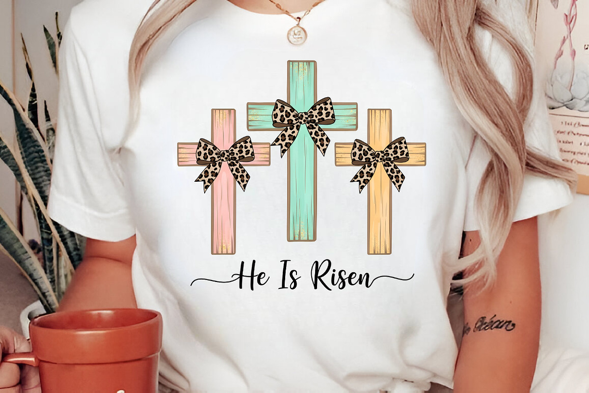 He Is Risen, Easter Crosses with Bow, an Illustration by Libby Wishes (Photo 3 of 6)