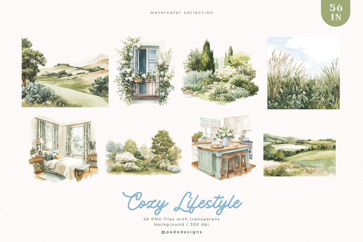Cozy Lifestyle Collection, a Decorative Illustration by PeDe Designs (Photo 9 of 19)