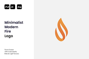 Minimalist Modern Fire Logo, a Branding & Logo Template by Luxury Logos