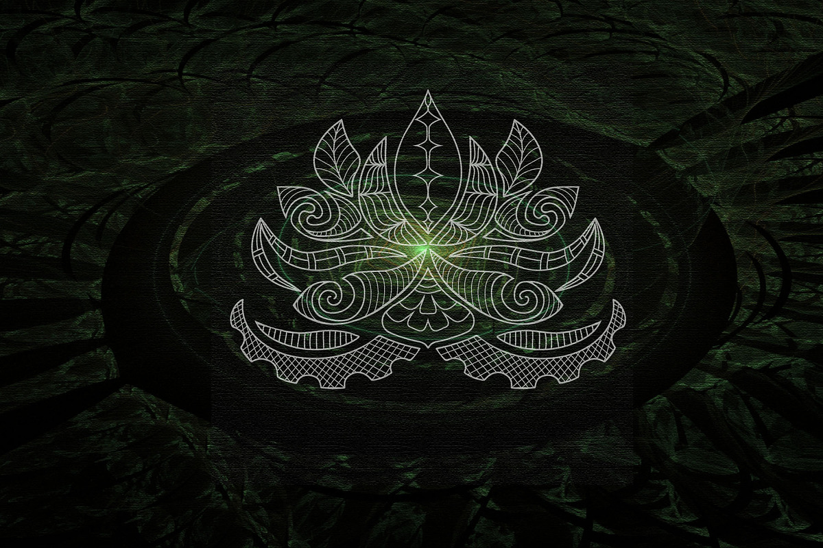 5 Black & White Maori Lotuses, a Pattern Graphic by Natsuhisui (Photo 3 of 5)