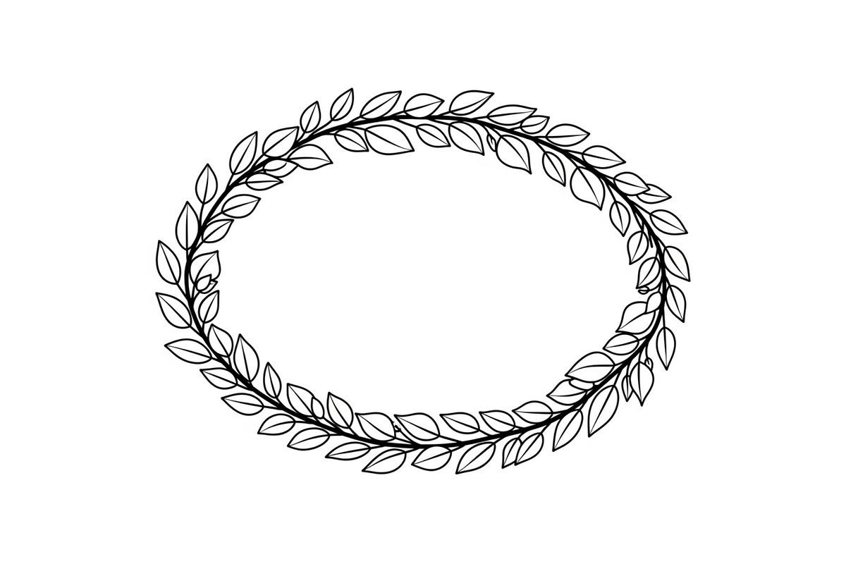 Botanical Oval Wreath Frame Bundle, an Illustration by Designer_Momina (Photo 11 of 51)