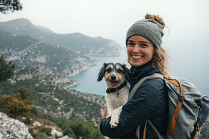 American tourist smiling warmly, a Photo by Pavel_design