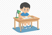 Boy Studying & Writing Illustration, a Person Illustration by Partikusi Design (Thumbnail 3 of 3)