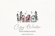 Cozy Winter Ink & Watercolor Set, an Illustration by Chelsea Bromley (Thumbnail 3 of 5)
